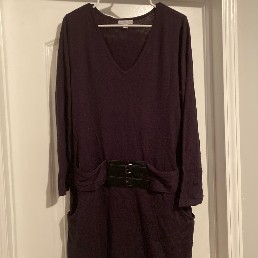 Purple sweater dress
